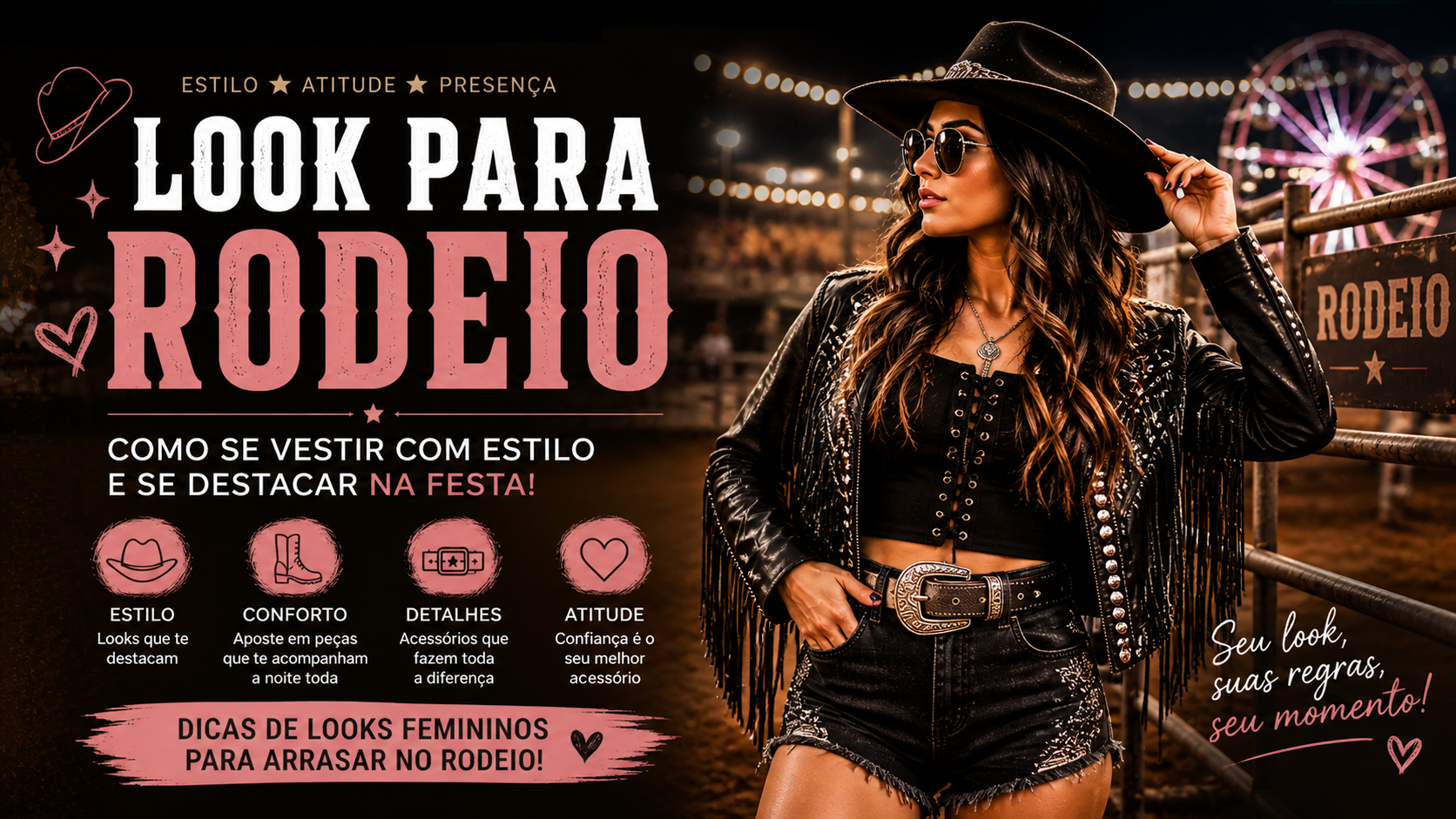 Look para rodeio feminino: ideias para arrasar com estilo e atitude